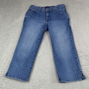 NYDJ  Crop Jeans‎ Womens Size 4 Blue Lift Tuck Stretch Denim Cotton Blend